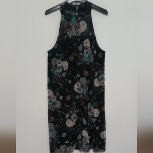 New Floral Mesh Halter Dress / Size 2X